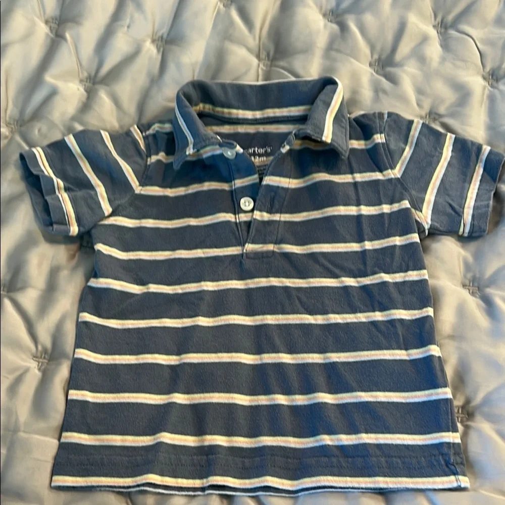 5 for 25$ Carter's Blue Striped Kids Polo Shirt